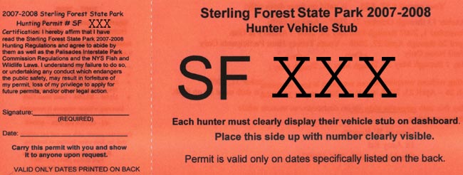 07-08 Sterling Forest Permit and Parking tag