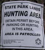 Sterling Forest Hunting Area Sign