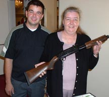 Raffle winner at Orange County Federation of Sportsmen's Clubs Dinner, 2003