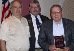 Bill Diana and Carmine Montalbano accept the "Club of the Year" award at Orange County Federation of Sportsmen's Clubs Dinner, 2003