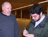 Cander Mountain Store Opening Manager Joe Hardin shows T H-R reporter Michael Levensohn the new store